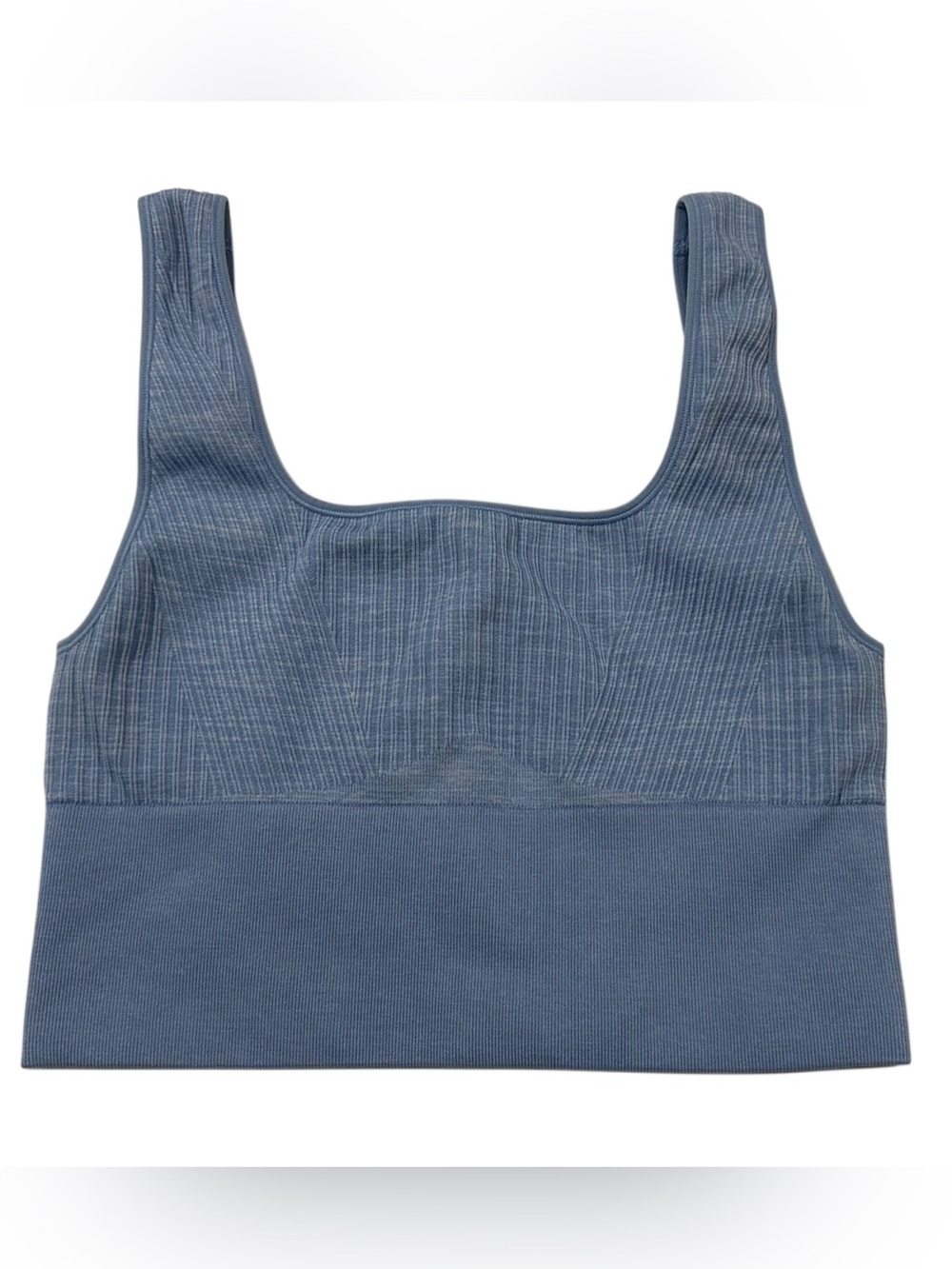 PINK VS Seamless Ribbed Longline Sports Bra Blue L DD Athleisure